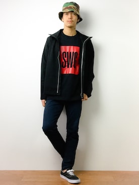 「アイテム（ジャージ）」を使った、ryuto irieさん（メンズ・176cm・10代）の春コーディネート