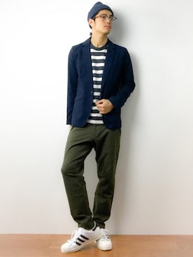 「JOURNAL STANDARD relume（ジャーナルスタンダード　レリューム）のアイテム（ニットキャップ/ビーニー）」を使った、ryuto irieさん（メンズ・176cm）の春コーディネート