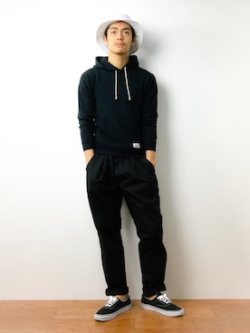 「TMT（ティーエムティー）のアイテム（帽子）」を使った、ryuto irieさん（メンズ・176cm）の春コーディネート