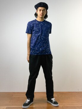 「417 EDIFICE（フォーワンセブンエディフィス）のアイテム（ハンチング/ベレー帽）」を使った、ryuto irieさん（メンズ・176cm）の春コーディネート