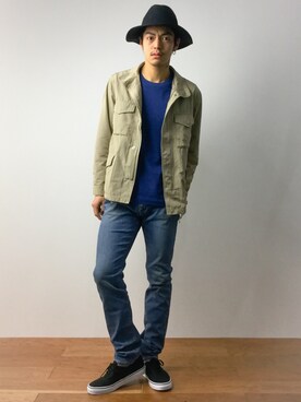 「SHIPS JET BLUE（シップスジェットブルー）のアイテム（デニムパンツ）」を使った、ryuto irieさん（メンズ・176cm）の春コーディネート