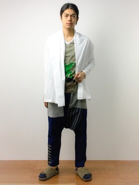 「チャイハネ（チャイハネ）のアイテム（カーディガン/ボレロ）」を使った、ryuto irieさん（メンズ・176cm）の春コーディネート