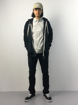 「Request（リクエスト）のアイテム（帽子）」を使った、ryuto irieさん（メンズ・176cm）の春コーディネート