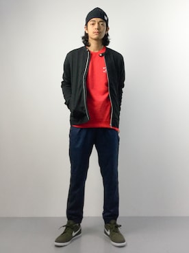 「GGD（ジージーディー）のアイテム（ライダースジャケット）」を使った、ryuto irieさん（メンズ・176cm）の春コーディネート