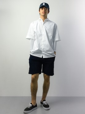 「HVC（エイチブイシー）のアイテム（パンツ）」を使った、ryuto irieさん（メンズ・176cm）の春コーディネート