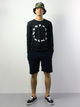 「HVC（エイチブイシー）のアイテム（パンツ）」を使った、ryuto irieさん（メンズ・176cm）の春コーディネート