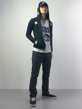 「Education from Youngmachines（エデュケーションフロムヤングマシーン）のアイテム」を使った、ryuto irieさん（メンズ・176cm）の春コーディネート