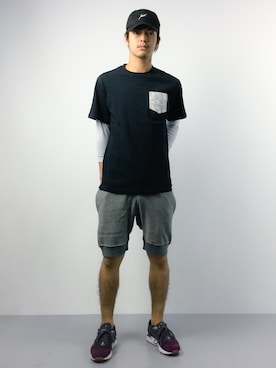 「CASPER JOHN（キャスパージョン）のアイテム（帽子）」を使った、ryuto irieさん（メンズ・176cm）の春コーディネート