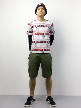 「adidas Originals（アディダスオリジナルス）のアイテム（ハット）」を使った、ryuto irieさん（メンズ・176cm）の春コーディネート