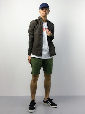 「UP START（アップスタート）のアイテム（帽子）」を使った、ryuto irieさん（メンズ・176cm）の春コーディネート