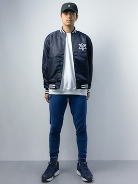 「unrelaxing（アンリラクシング）のアイテム（スウェット）」を使った、ryuto irieさん（メンズ・176cm）の春コーディネート