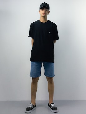 「AZUL by moussy（アズールバイマウジー）のアイテム（キャップ）」を使った、ryuto irieさん（メンズ・176cm）の春コーディネート