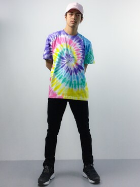 「Reebok（リーボック）のユニセックス リーボック インスタ ポンプフューリー ブラック Reebok INSTAPUMP FURY OG V65750（スニーカー）」を使った、ryuto irieさん（メンズ・176cm）の春コーディネート