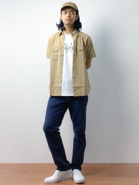 「BEN DAVIS（ベンデイビス）のアイテム（キャップ）」を使った、ryuto irieさん（メンズ・176cm）の夏コーディネート