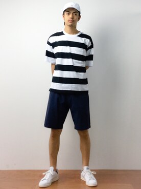 「unrelaxing（アンリラクシング）のアイテム（帽子）」を使った、ryuto irieさん（メンズ・176cm）の夏コーディネート