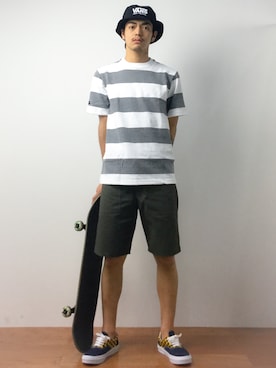 「VANS（バンズ）のアイテム（帽子）」を使った、ryuto irieさん（メンズ・176cm）の夏コーディネート