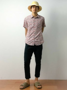 「TATRAS CONCEPT STORE（タトラスコンセプトストア）のアイテム（ハット）」を使った、ryuto irieさん（メンズ・176cm）の夏コーディネート