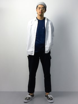 「STARTER BLACK LABEL（スターターブラックレーベル）のアイテム（Tシャツ/カットソー）」を使った、ryuto irieさん（メンズ・176cm）の夏コーディネート