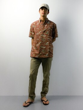 「INFIELDER DESIGN（インフィールダーデザイン）のアイテム（キャップ）」を使った、ryuto irieさん（メンズ・176cm）の夏コーディネート