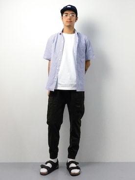 「MONKEY TIME（モンキータイム）のアイテム（カーゴパンツ）」を使った、ryuto irieさん（メンズ・176cm）の夏コーディネート