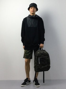 「AAPE BY A BATHING APE（エーエイプバイアベイシングエイプ）のアイテム（帽子）」を使った、ryuto irieさん（メンズ・176cm）の夏コーディネート