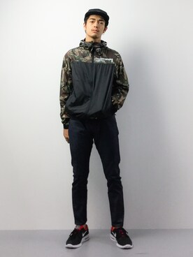 「AAPE BY A BATHING APE（エーエイプバイアベイシングエイプ）のアイテム（ジャケット/アウター）」を使った、ryuto irieさん（メンズ・176cm）の夏コーディネート