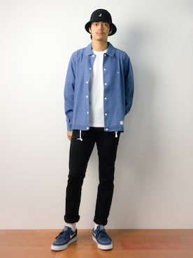 「TRANS CONTINENTS（トランスコンチネンツ）のアイテム（デニムジャケット）」を使った、ryuto irieさん（メンズ・176cm）の夏コーディネート