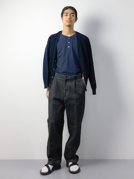「FREDY&GLOSTER（フレディアンドグロスター）のアイテム（Tシャツ/カットソー）」を使った、ryuto irieさん（メンズ・176cm）の夏コーディネート
