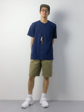 「AIGLE（エーグル）のアイテム（帽子）」を使った、ryuto irieさん（メンズ・176cm）の夏コーディネート