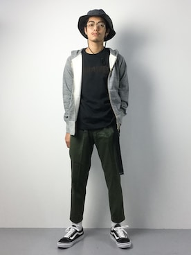 「AIGLE（エーグル）のアイテム（帽子）」を使った、ryuto irieさん（メンズ・176cm）の夏コーディネート