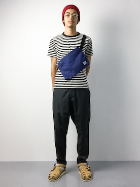 「NANO universe（ナノユニバース）のアイテム（ニットキャップ/ビーニー）」を使った、ryuto irieさん（メンズ・176cm）の夏コーディネート