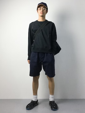 「アイテム（メッセンジャーバッグ、ブルー系）」を使った、ryuto irieさん（メンズ・176cm）の夏コーディネート