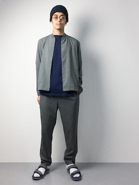 「JUNRED（ジュンレッド）のアイテム（サンダル）」を使った、ryuto irieさん（メンズ・176cm）の夏コーディネート