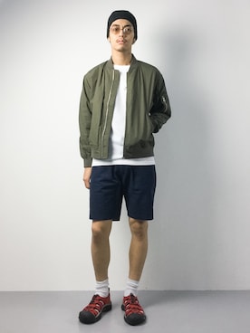 「アイテム（MA-1）」を使った、ryuto irieさん（メンズ・176cm・20代）の夏コーディネート