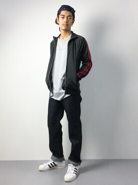 「アイテム（ジャージ）」を使った、ryuto irieさん（メンズ・176cm・20代）の夏コーディネート