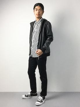 「UP START（アップスタート）のアイテム（ジャケット/アウター）」を使った、ryuto irieさん（メンズ・176cm）の夏コーディネート