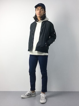 「アイテム（MA-1）」を使った、ryuto irieさん（メンズ・176cm・20代）の秋コーディネート