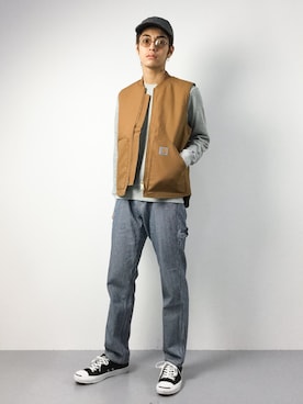 「Carhartt（カーハート）のアイテム（その他アウター）」を使った、ryuto irieさん（メンズ・176cm）の秋コーディネート