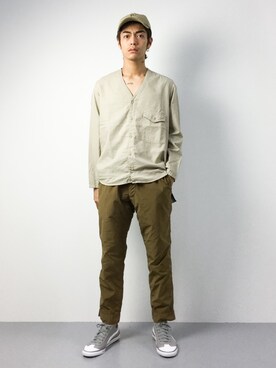 「Denime（ドゥニーム）のアイテム（キャップ）」を使った、ryuto irieさん（メンズ・176cm）の秋コーディネート