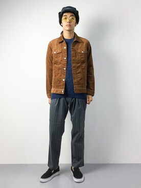 「Denime（ドゥニーム）のアイテム（その他アウター）」を使った、ryuto irieさん（メンズ・176cm）の秋コーディネート