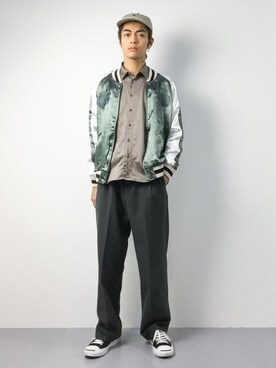 「MONKEY TIME（モンキータイム）のアイテム（ブルゾン）」を使った、ryuto irieさん（メンズ・176cm）の秋コーディネート