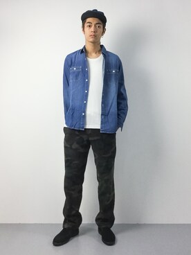 「HVC（エイチブイシー）のアイテム（トップス）」を使った、ryuto irieさん（メンズ・176cm）の秋コーディネート