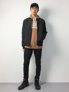 「HVC（エイチブイシー）のアイテム（トップス）」を使った、ryuto irieさん（メンズ・176cm）の秋コーディネート