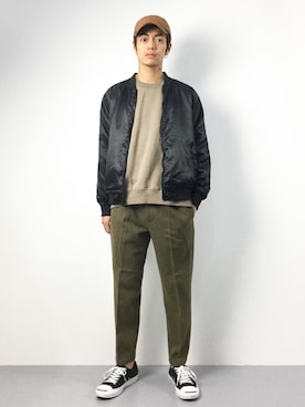 「UP START（アップスタート）のアイテム（ジャケット/アウター）」を使った、ryuto irieさん（メンズ・176cm）の秋コーディネート