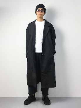 「unrelaxing（アンリラクシング）のアイテム（トレンチコート）」を使った、ryuto irieさん（メンズ・176cm）の秋コーディネート
