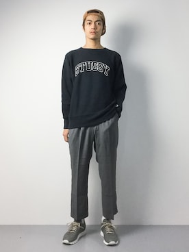 「STUSSY（ステューシー）のアイテム（スウェット）」を使った、ryuto irieさん（メンズ・176cm）の秋コーディネート