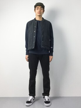 「URBAN RESEARCH Sonny Label（アーバンリサーチサニーレーベル）のアイテム（ダウンベスト）」を使った、ryuto irieさん（メンズ・176cm）の秋コーディネート