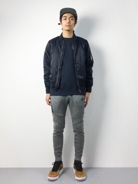 「SHIPS JET BLUE（シップスジェットブルー）のアイテム（ブルゾン）」を使った、ryuto irieさん（メンズ・176cm）の秋コーディネート