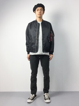 「アイテム（MA-1）」を使った、ryuto irieさん（メンズ・176cm・20代）の秋コーディネート