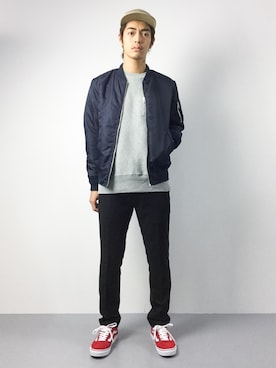 「アイテム（MA-1）」を使った、ryuto irieさん（メンズ・176cm・20代）の秋コーディネート